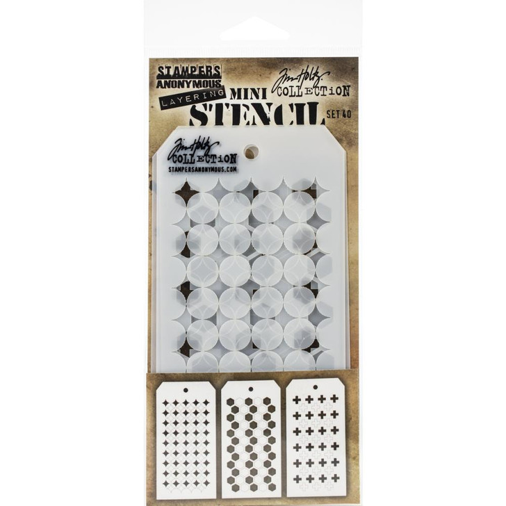 Tim Holtz Mini Layered Stencil Sets 3/pkg Set 40