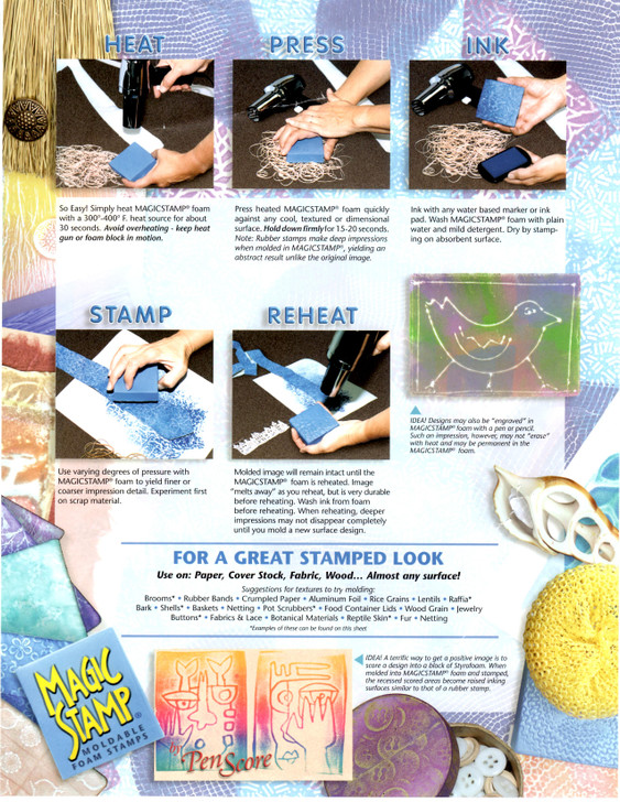 Moldable Foam Stamps Instructions