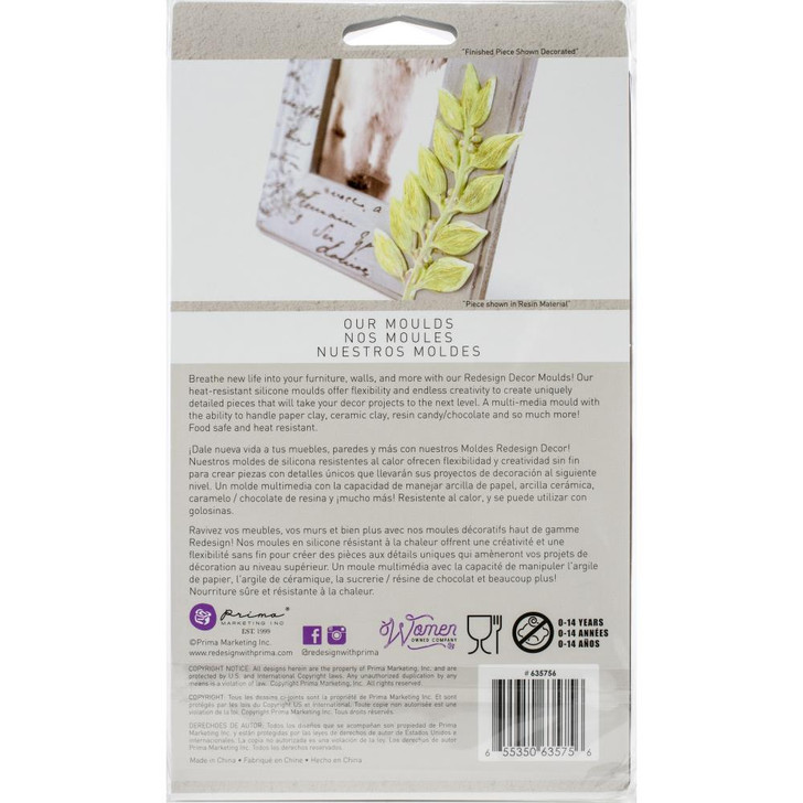 Leafy Blossoms - Redesign Mould 5" X 8"