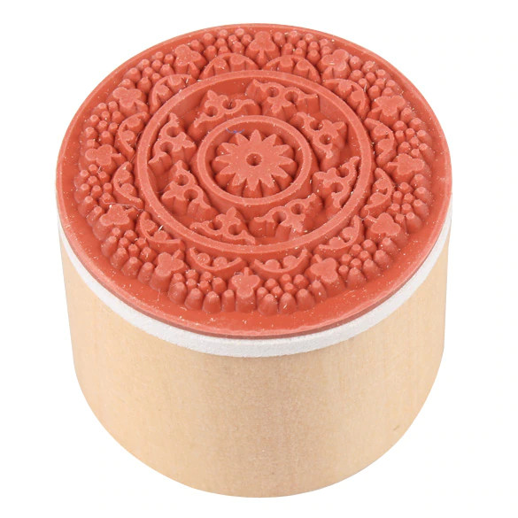 Floral Pattern Round Lace Stamps 6 piece set wood mounted