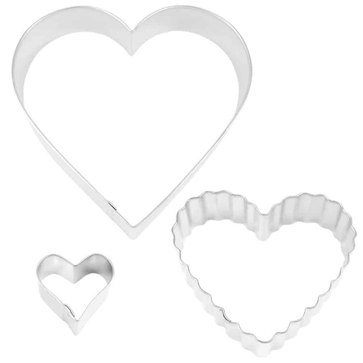 Heart Love Cookie Cutters 3 PC NESTED SET
