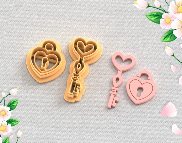 PCP Heart Lock and Key Cutter 2 pc. Sets