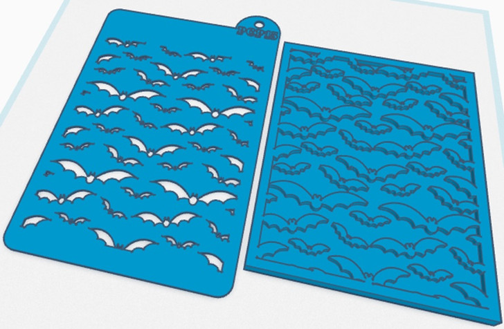 PCP Halloween Bats Stencil and/or Texture Plate