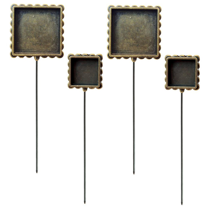 Media Mixage Bezels Bronze Square Hatpins
