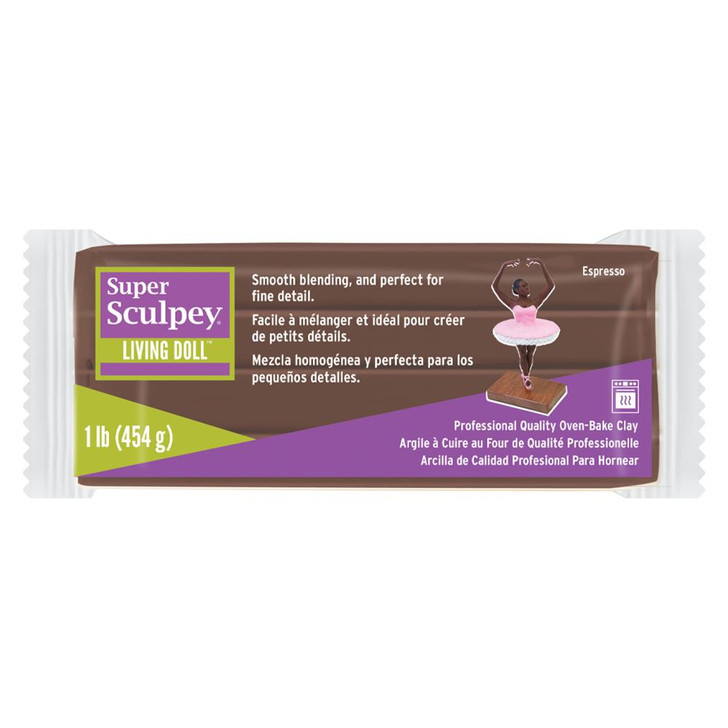 Super Sculpey Living Doll Clay 1 lb - Espresso