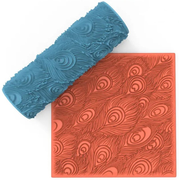 PCP Peacock Feathers Texture Rollers Innie and Outie Designs