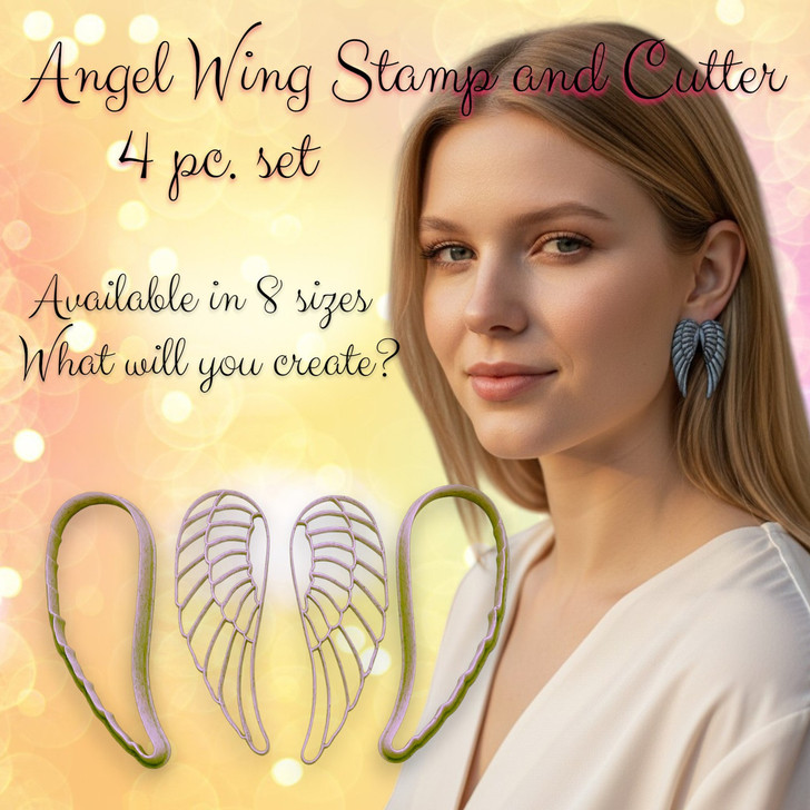 PCPC Angel Wing Stamp and Cutter 4 pc set
