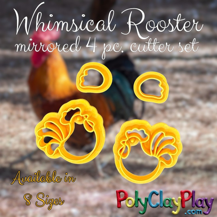PCP Whimsical Rooster Cutter Set of 4