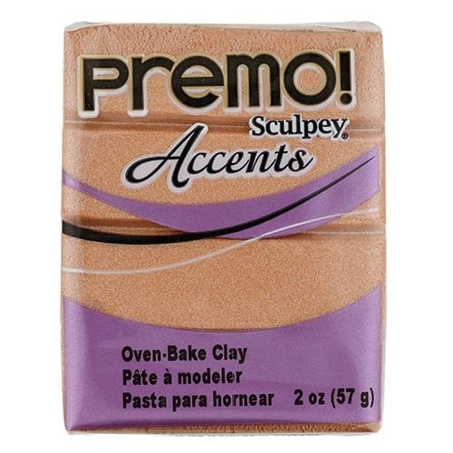 Premo Accents Sculpey Polymer Clay 2oz-White Gold Glitter