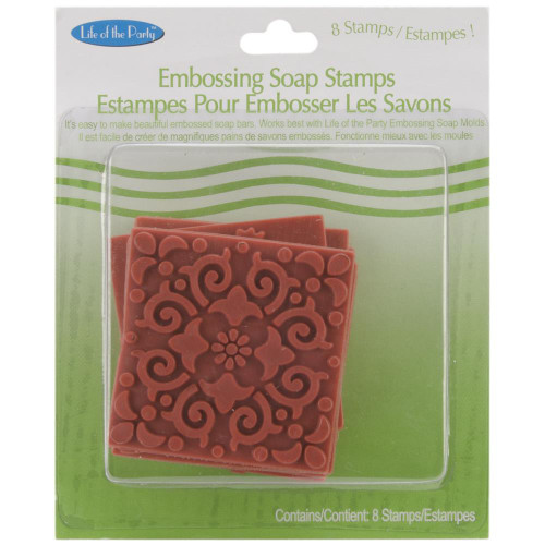 Soap Embossing Stamp Assortment 8/Pkg Squares - Poly Clay Play