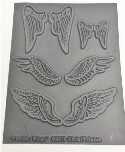 Christi Friesen Texture Stamp Feather Wings - Poly Clay Play