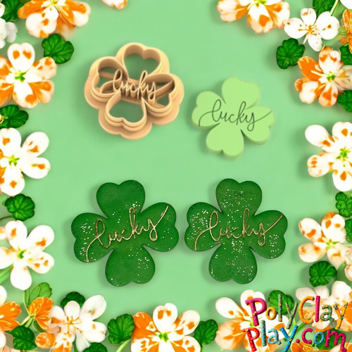 Poly Luck PCP Lucky Clover Embossing Cutter - Poly Clay Play