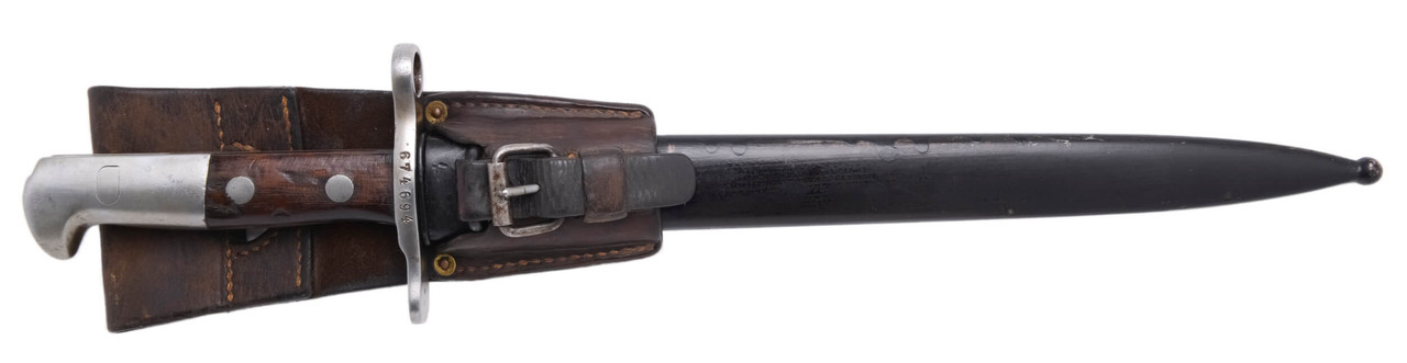Swiss M1918 Bayonet w/ Scabbard & Frog - sn 674694
