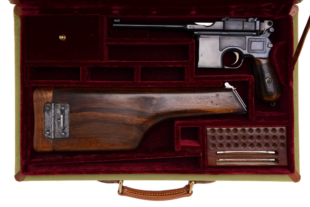 Mauser C96 Broomhandle w/ Stock & Case - (A5641) - Edelweiss Arms