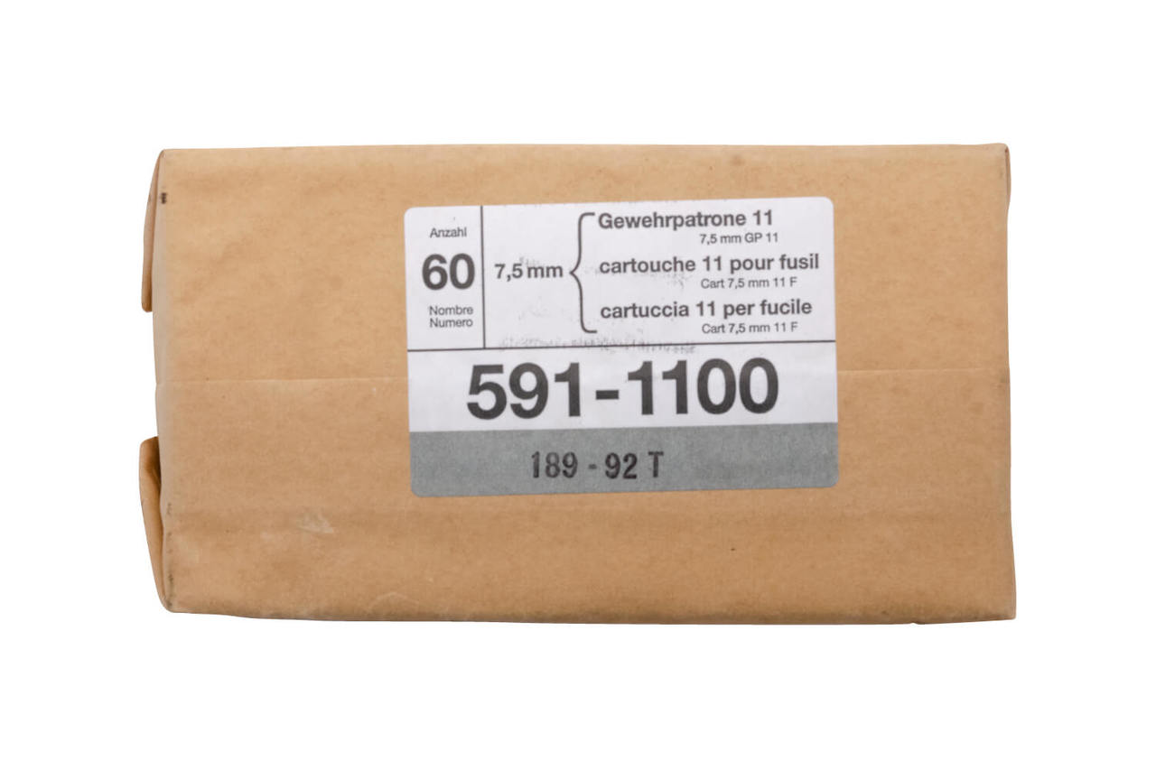 GP11 7.5X55 SWISS FMJ LEAD CORE 60RDS/BRICK (SW7555-60)