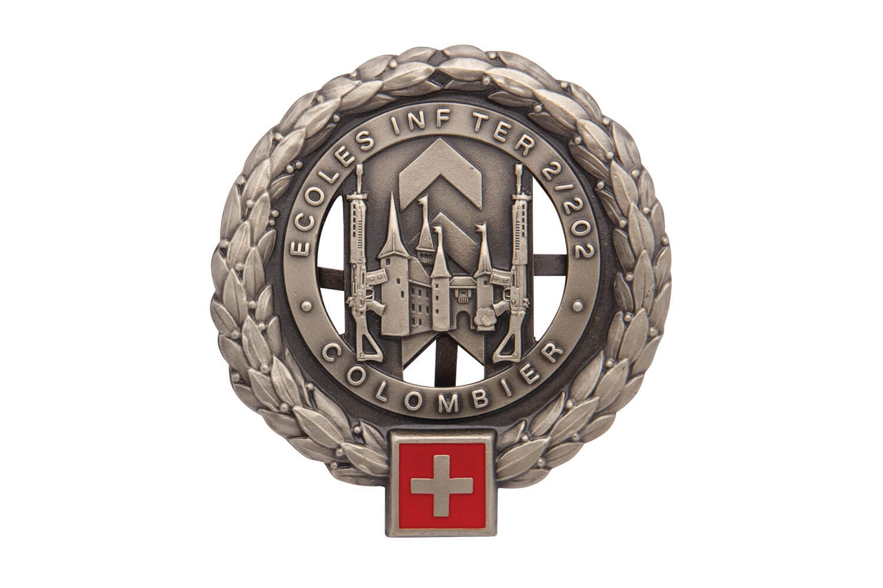 Swiss Beret Emblem Insignia - Colombier Infantry School
