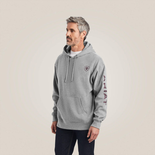 Ariat Men's Logo Hoodie - Heather Grey