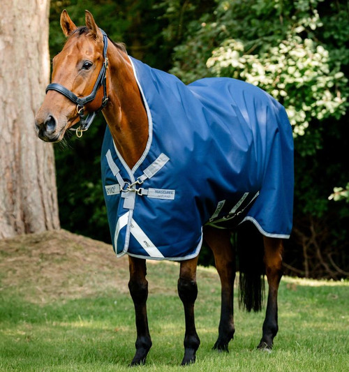 Amigo Bravo 12 Wug lite turnout sheet - Navy/Titanium Grey/Silver