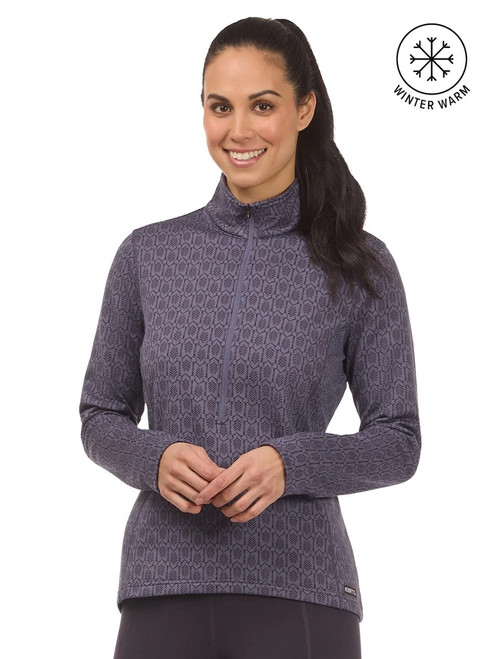 Kerrits Snaffle Links Fleece Half Zip Riding Top - Purple