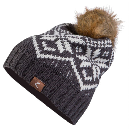 Horze Kid's Monika Snowflake Hat - Asphalt Dark Grey