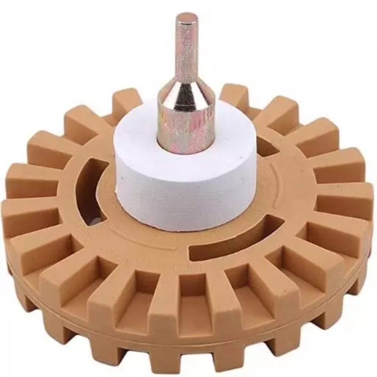 2pcs Eraser Wheel Sticker Remover Tool Detailing Supply Glue Remover for Car, Size: 10.00X10.00X2.00CM, Brown
