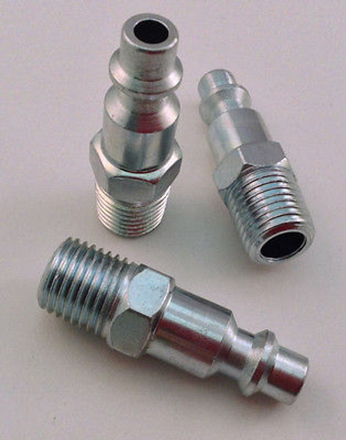 3pc. Quick Connect 1/4" NPT Male Plug Style "M" - Air Tool Fitting