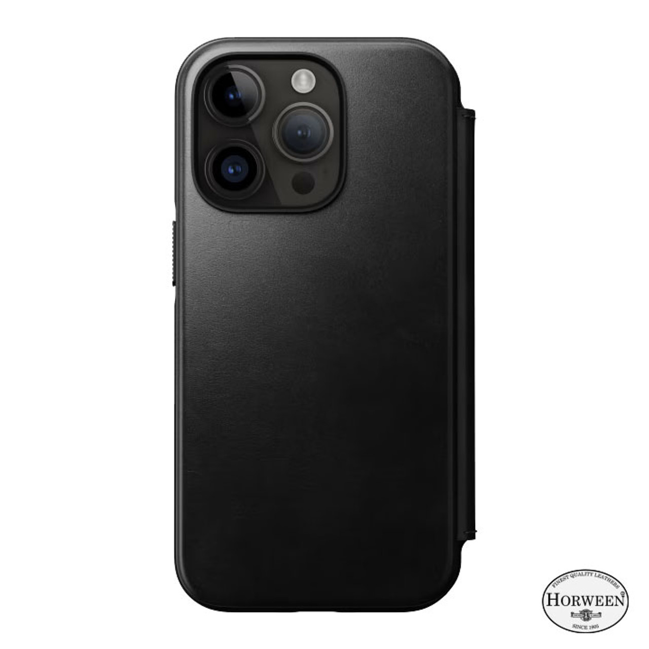 Nomad Modern Horween Leather Folio Case iPhone 14 Pro - Black