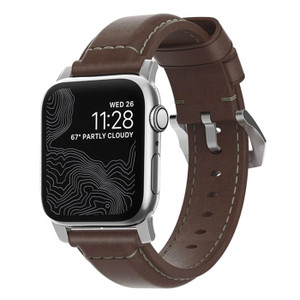 Nomad Traditional Strap Apple Watch 42/44/45/Ultra 49mm - Rustic Brown (Silver Hardware) Nomad Traditional Strap Apple Watch 42/44/45/Ultra 49mm - Rustic Brown (Silver Hardware)