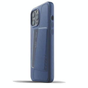 Mujjo Full Leather Wallet Case iPhone 12 Pro Max - Monaco Blue