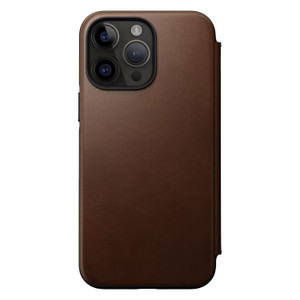 Nomad Modern Leather Folio Case iPhone 15 Pro - Brown