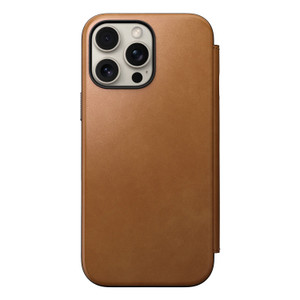 Nomad Modern Leather Folio Case iPhone 16 Pro - English Tan