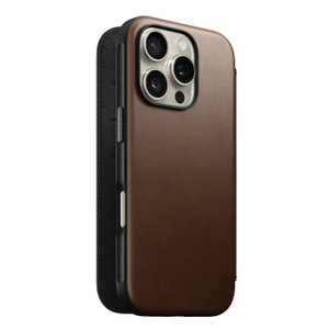 Nomad Modern Leather Folio Case iPhone 16 Pro - Brown