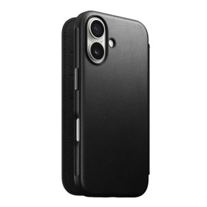Nomad Modern Leather Folio Case iPhone 16 - Black