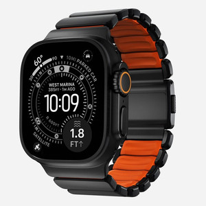 Nomad Stratos Band Apple Watch 46/49 mm - Orange (Black Hardware)