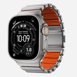 Nomad Stratos Band Apple Watch 46/49 mm - Orange (Natural Hardware)