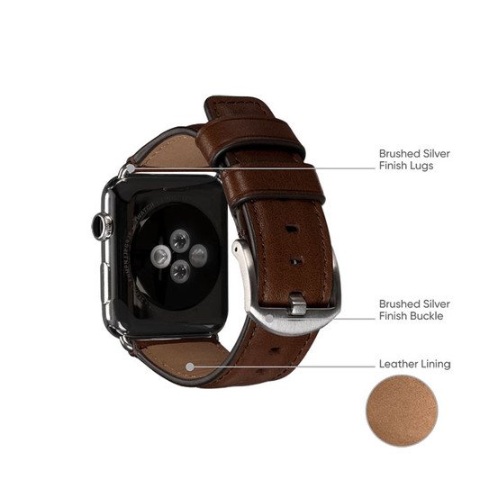 SENA Deen Leather Apple Watch Band 42/44mm - Brown