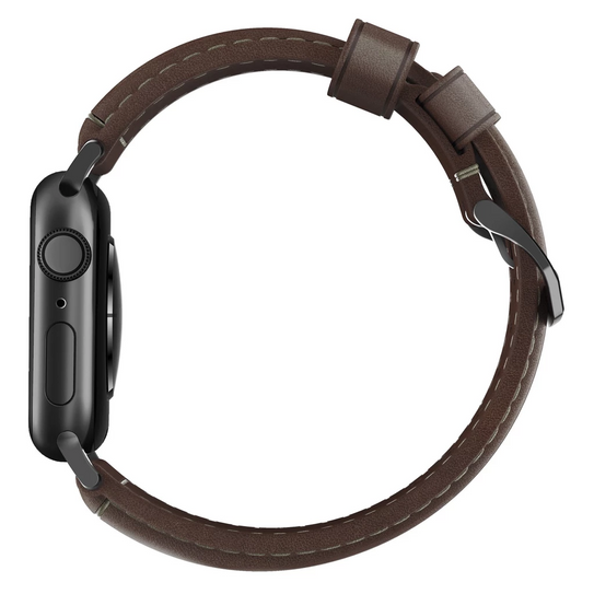 Nomad Traditional Strap Apple Watch 42/44/45/Ultra 49mm - Rustic Brown Black Hardware