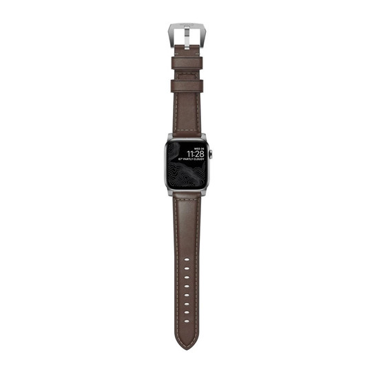 Nomad Traditional Strap Apple Watch 42/44/45/Ultra 49mm - Rustic Brown (Silver Hardware) Nomad Traditional Strap Apple Watch 42/44/45/Ultra 49mm - Rustic Brown (Silver Hardware)