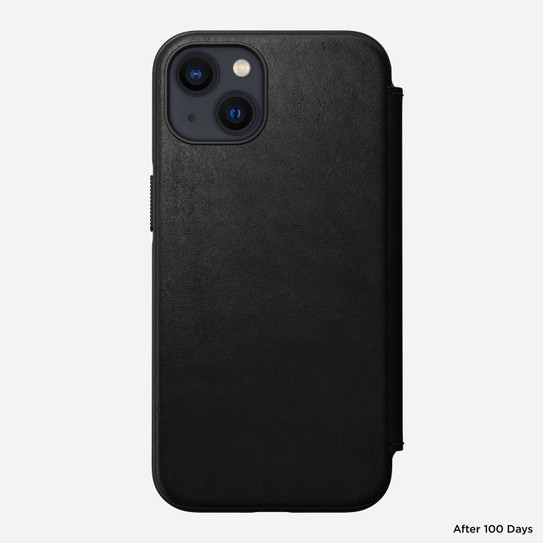 Nomad Modern Leather Folio Case iPhone 13 - Black
