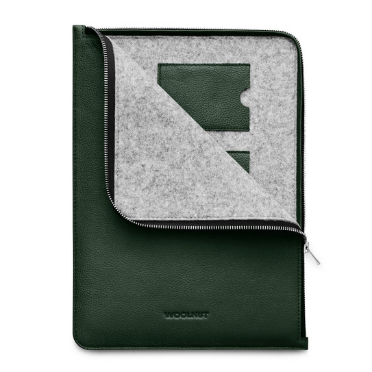 Woolnut Leather Folio Case MacBook Pro 14" - Green