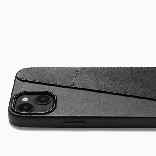 Mujjo Full Leather Wallet Case iPhone 14 Plus - Black