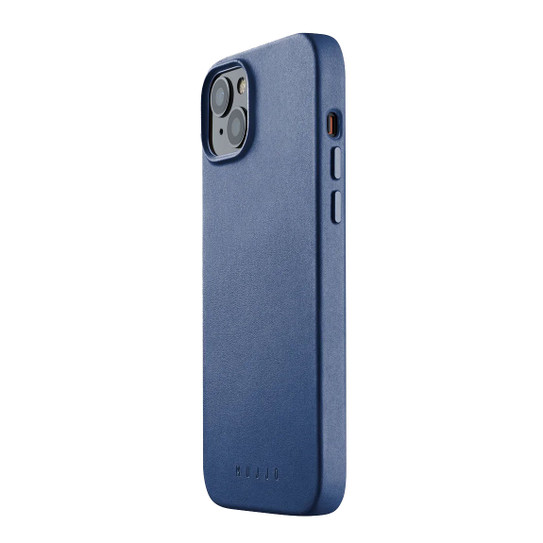 Mujjo Full Leather MagSafe Case iPhone 14 Plus/15 Plus - Monaco Blue