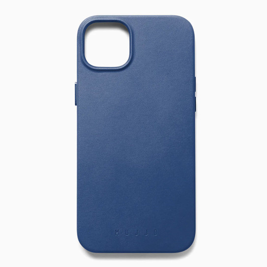 Mujjo Full Leather MagSafe Case iPhone 14 Plus/15 Plus - Monaco Blue
