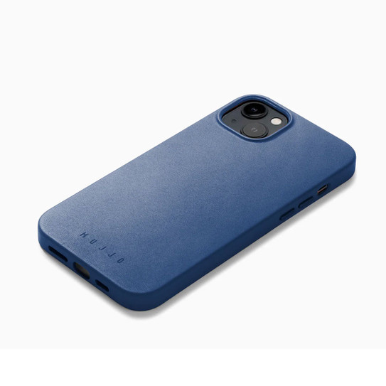 Mujjo Full Leather MagSafe Case iPhone 14 Plus - Monaco Blue