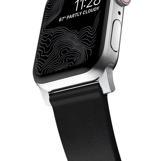 Nomad Modern Band Apple Watch 42/44/45/Ultra 49mm - Black (Silver hardware)