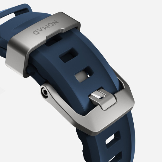 Nomad Rocky Point Band Apple Watch 46/49 mm - Atlantic Blue/Natural Titanium Hardware