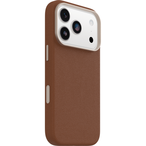 OtterBox Symmetry Cactus Leather MagSafe with Camera Control Case iPhone 17 Pro - Desert Saddle Brown