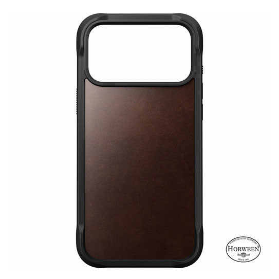 Nomad Rugged Horween Leather Case for iPhone 17 Pro - Brown