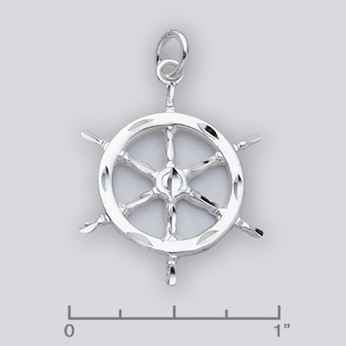 Sterling Silver Captains Wheel Pendant