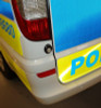 On a swedish police vehicle rear